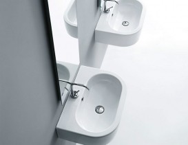 Раковина для ванной Kerasan Flo подвесная/накладная 60х42 см белая 314201