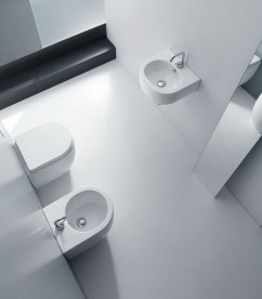 Раковина для ванной Kerasan Flo подвесная/накладная 40х37 см белая 314901