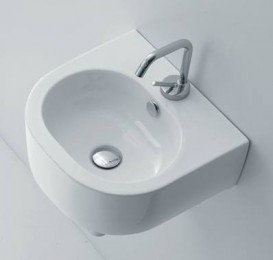 Раковина для ванной Kerasan Flo подвесная/накладная 40х37 см белая 314901