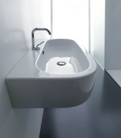 Раковина для ванной Kerasan Flo подвесная/накладная 90х42 см белая 315101