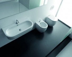 Раковина для ванной Kerasan Flo подвесная/накладная 90х42 см белая 315101