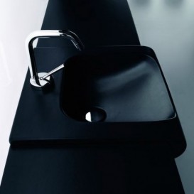 Раковина для ванной Kerasan Inka полувстраиваемая 60х40 см черный матовый 341131