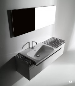 Раковина для ванной Kerasan Inka полувстраиваемая 40х40 см белая 341201