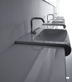 Раковина для ванной Kerasan Inka полувстраиваемая 40х40 см белая 341201