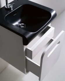 Раковина для ванної Kerasan Inka полувстраіваемие 40х40 см чорний глянсовий 341204