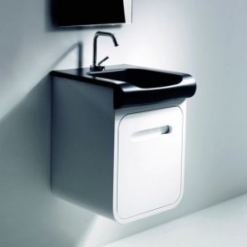 Раковина для ванної Kerasan Inka полувстраіваемие 40х40 см чорний глянсовий 341204