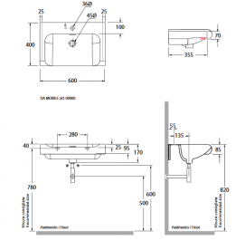 Раковина для ванной Kerasan Inka полувстраиваемая 40х40 см черный матовый 341231