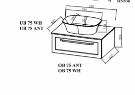 Раковина для ванной Kolpa San Blanche 39х53х15 см накладная литой мрамор белый/антрацит 563270