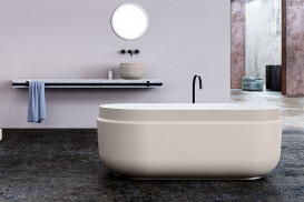 Раковина для ванной Kolpa San Boul Ø40 см накладная Kerrock песочный/белый 592290