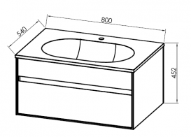 Раковина для ванной Kolpa San Donna UD 80 литой мрамор белый 528910