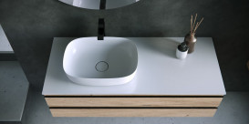 Раковина для ванной Kolpa San Lux 500 ON 50х36х12 см без отверстий без перелива Kerrock белый 864120