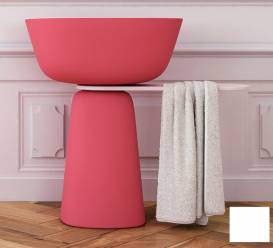 Раковина для ванной Kolpa San Milo 70x51 см отдельностоящая с полкой и сифоном Kerrock белый 591550