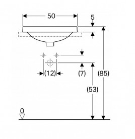 Раковина для ванной комнаты Geberit VariForm с полкой для отверстия под смеситель без перелива овальная белый 500.715.01.2