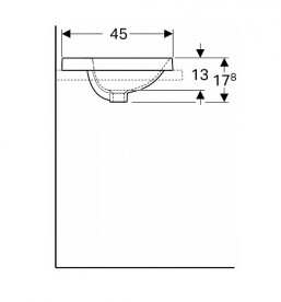Раковина для ванной комнаты Geberit VariForm с полкой для отверстия под смеситель без перелива овальная белый 500.715.01.2