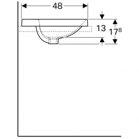 Раковина для ванної кімнати Geberit VariForm з полицею для отвори під змішувач без переливу овальна білий 500.727.01.2