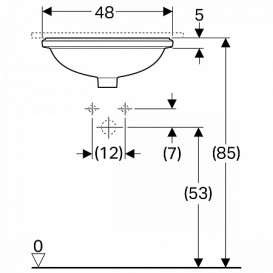 Раковина для ванной комнаты Geberit VariForm без отверстия перелива овальная белый 500.751.01.2