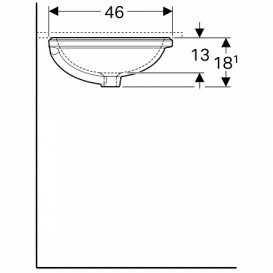 Раковина для ванной комнаты Geberit VariForm без отверстия перелива овальная белый 500.755.01.2