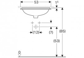 Раковина для ванної кімнати Geberit VariForm 45х35 см з отвором переливу прямокутна білий 500.761.01.2