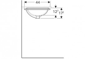 Раковина для ванної кімнати Geberit VariForm 45х35 см з отвором переливу прямокутна білий 500.761.01.2