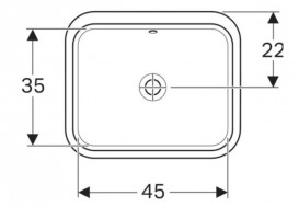 Раковина для ванної кімнати Geberit VariForm 45х35 см з отвором переливу прямокутна білий 500.761.01.2