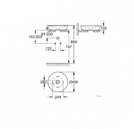 Раковина для ванной комнаты Grohe Essence отдельностоящая D 450 мм альпийский белый 3960900H
