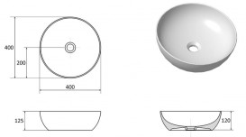Раковина для ванної кімнати  Ravak Uni 400 B Slim накладна без переливу кераміка білий XJX01140003