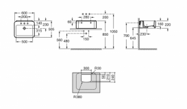Раковина для ванної кімнати Roca Element 60х50.5 см накладна кераміка білий A327571000