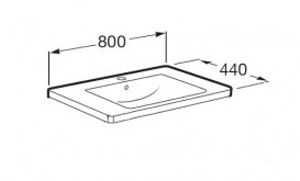 Раковина для ванной комнаты Roca Gap с установкой на тумбу 800х440 мм керамика белый A327470000