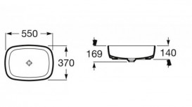Раковина для ванної кімнати Roca Inspira Soft 55х37 см накладна кераміка білий A327504000