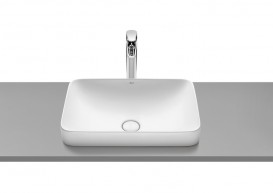 Раковина для ванной комнаты Roca Inspira Square 55х37 см накладная керамика белый A327534000