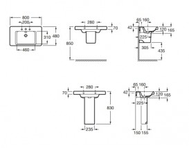 Раковина для ванної кімнати Roca Khroma 80х48 см підвісна кераміка білий A327650000