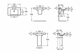 Раковина для ванной комнаты Roca Khroma 70х48 см подвесная керамика белый A327651000