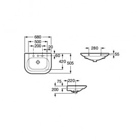 Раковина для ванной комнаты Roca Nexo накладная 680х505 мм керамика белый A327644000