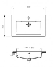 Раковина для ванной комнаты Roca Suit 65х43 см для установки на тумбу керамика белый A325003000