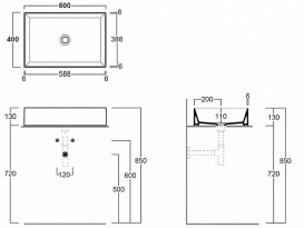 Раковина для ванной комнаты Simas Agile накладная 600х400 мм санфаянс белый AG60
