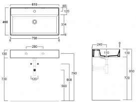 Раковина для ванной комнаты Simas Agile подвесная 810х460 мм санфаянс белый AG81