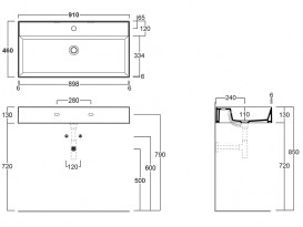 Раковина для ванной комнаты Simas Agile подвесная 910х460 мм санфаянс белый AG91