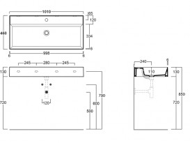 Раковина для ванної кімнати Simas Agile підвісна 1010х460 мм санфаянс білий AG101