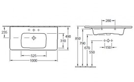 Раковина для ванної кімнати Villeroy & Boch Vivia накладна 1000х490 мм білий 4117A501
