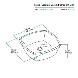 Раковина для ванної Kraus Elavo накладна 42х42 см кераміка білий KCV-126