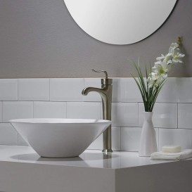 Раковина для ванної Kraus Elavo накладна Ø41,5 см кераміка білий KCV-143