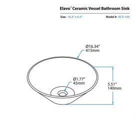 Раковина для ванної Kraus Elavo накладна Ø41,5 см кераміка білий KCV-143