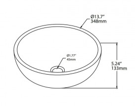 Раковина для ванної Kraus Elavo накладна Ø34,8 см кераміка білий KCV-341