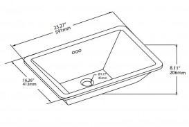Раковина для ванной Kraus Elavo врезная 59,1х41,3 см керамика белый KCU-251