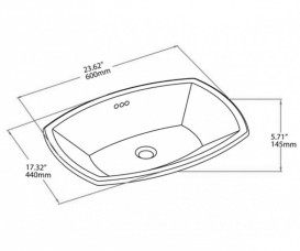 Раковина для ванної Kraus Elavo врізна 60х44 см кераміка білий KCU-261