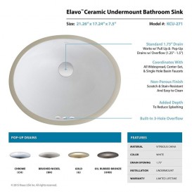 Раковина для ванной Kraus Elavo врезная 54х43,8 см керамика белый KCU-271