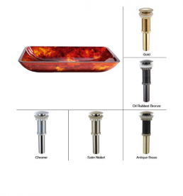 Раковина для ванної Kraus Multi-Tone скло вогненний опал GVR-400-RE-15mm