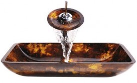 Раковина для ванної Kraus Multi-Tone скло осінній ліс GVR-410RE-15mm