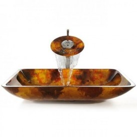Раковина для ванной Kraus Multi-Tone стекло янтарно-коричневый GVR-420-RE-15mm
