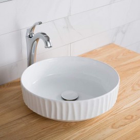 Раковина для ванної Kraus Viva Ø40 см кераміка глянсовий білий KCV-201GWH